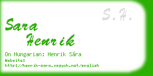 sara henrik business card